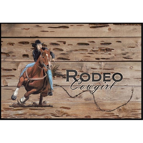 Carolines Treasures Rodeo Cowgirl Barrel Racer Indoor or Outdoor Mat CA75225 - main
